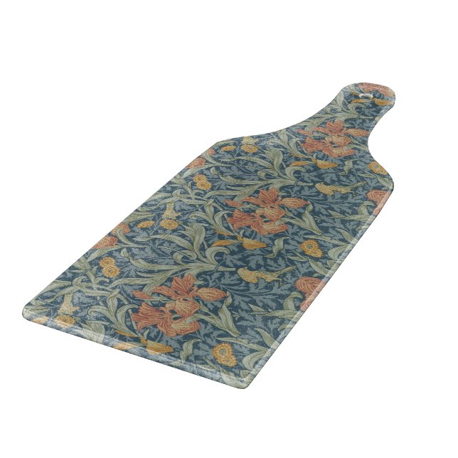 William Morris Dekorative Kunst Iris Muster Schneidebrett (Ecke)