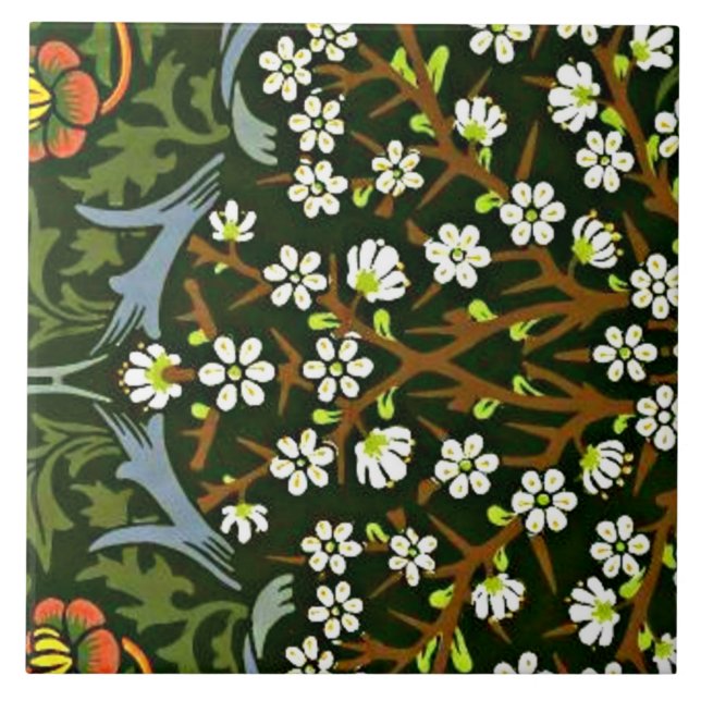 William Morris Design, Blackthorn Fliese (Vorderseite)