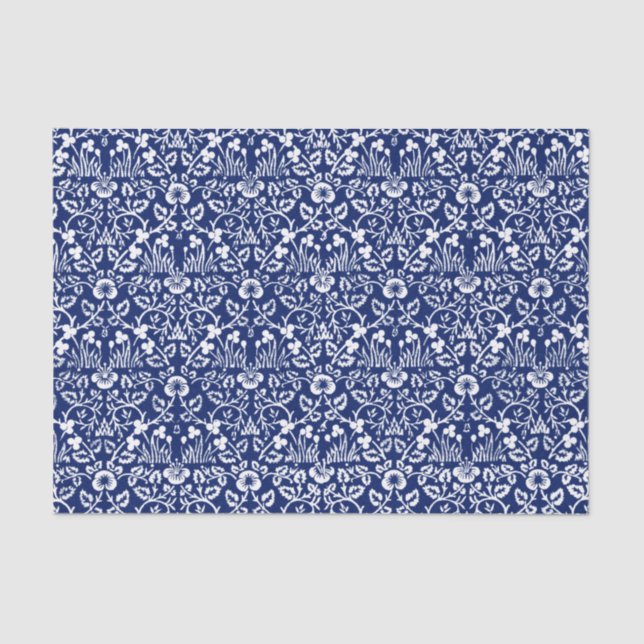 William Morris DESIGN Tissue (BLAU UND WEISS) Seidenpapier (Vorderseite)