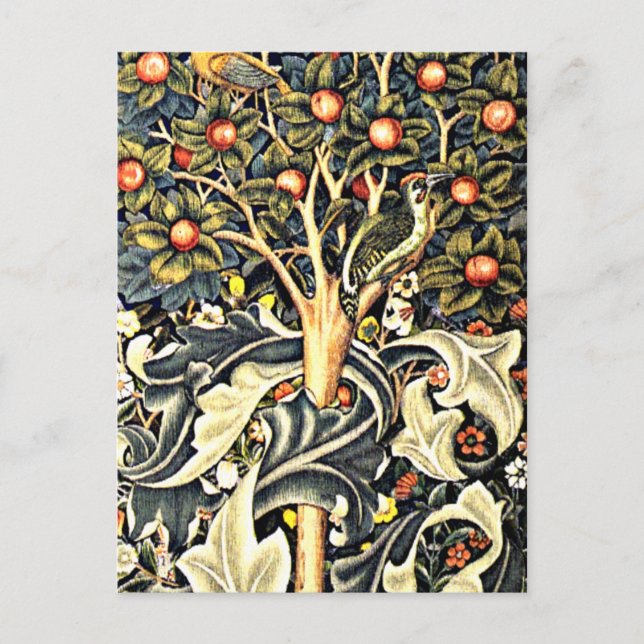 William Morris Design, Woodpecker Postkarte (Vorderseite)
