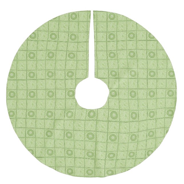 William Morris Diaper Grünes Fliesenmuster Polyester Weihnachtsbaumdecke (Vorderseite)