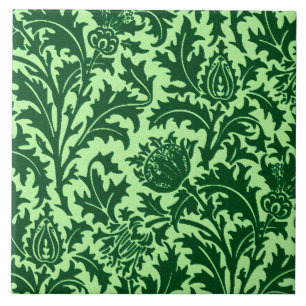 William Morris Distel-Damaske, Smaragdgrün Fliese