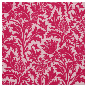 William Morris-Distel-Damast, Fuchsien-Rosa Stoff