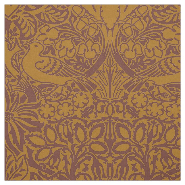 William Morris' Dove and Rose, Dunkle Ambers Stoff (Muster)