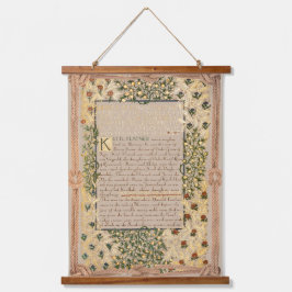 William Morris Dwellers at Eyr Floral Schrift Wandteppich Mit Holzrahmen