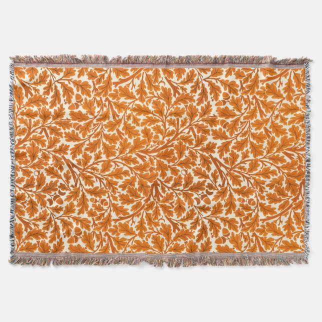 William Morris Eichenblätter, Rostorange und Creme Decke (Vorderseite)
