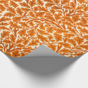 William Morris Eichenblätter, Rostorange und Creme Geschenkpapier