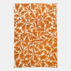 William Morris Eichenblätter, Rostorange und Creme Geschirrtuch