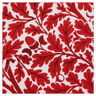 William Morris Eichenblätter, tiefrot und weiß Stoff