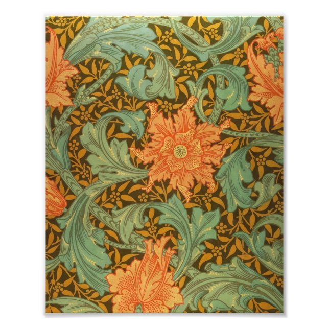 William Morris Einzelstamm-Muster Art Nouveau Fotodruck (Vorne)