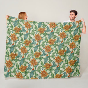 William Morris Einzelstiel Vintage-Blumen  Fleecedecke