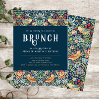 William Morris elegante Blue Brunch-Einladung