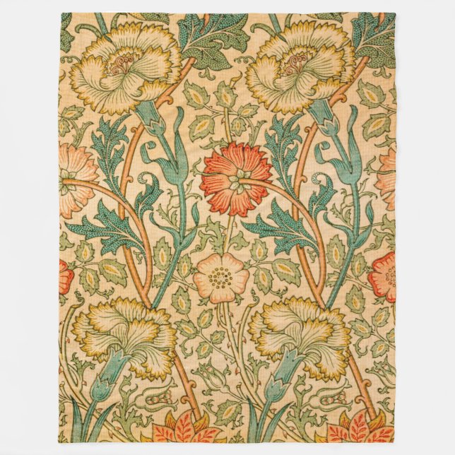 William Morris Elegante Rose Pattern Fleecedecke (Vorderseite)