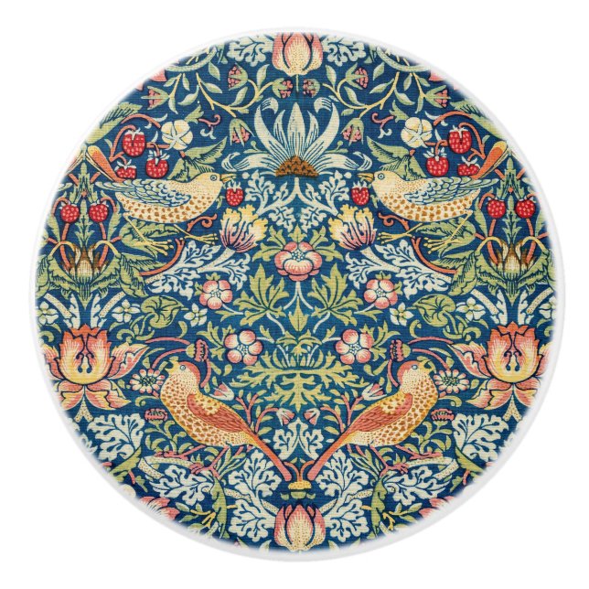 William Morris elegantes Blau  Keramikknauf (Vorderseite)