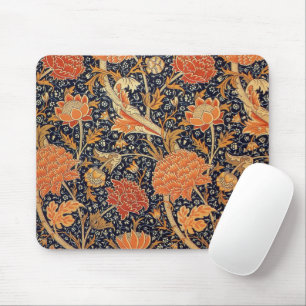 William Morris - Elegantes Orangefarbenes Muster Mousepad