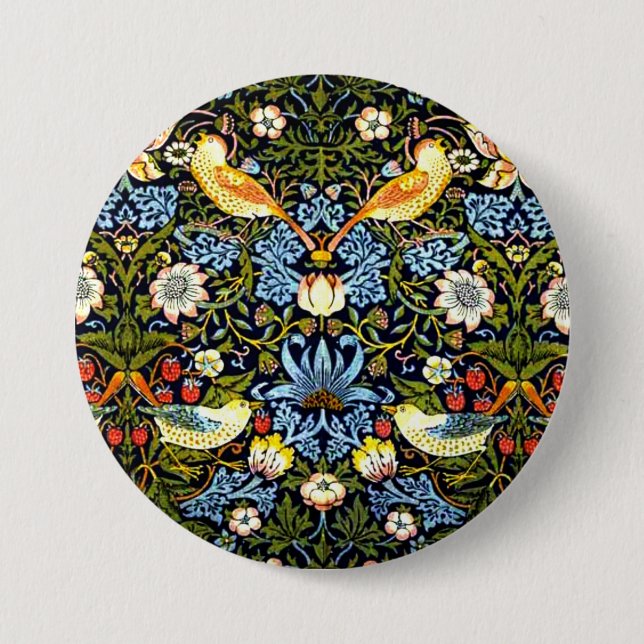 William Morris - Erdbeerdieb,  Button (Vorderseite)