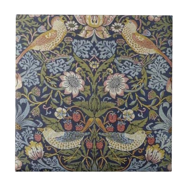 William Morris-Erdbeerdieb-Entwurf 1883 Fliese (Vorderseite)