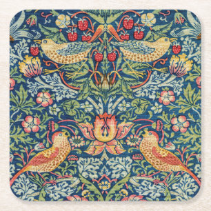 William Morris - Erdbeerdieb Rechteckiger Pappuntersetzer