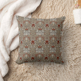 William Morris Erdig Braun Florales Tapetenmuster Kissen
