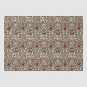 William Morris Erdig Braun Florales Tapetenmuster Seidenpapier