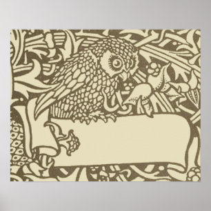William Morris Eule Florales Vintage-Design Poster