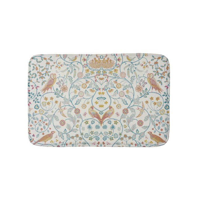 William Morris - Eule und Berries Badematte (Vorderseite)