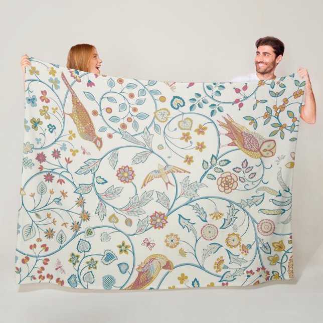 William Morris - Eule und Berries Fleecedecke (Beispiel)