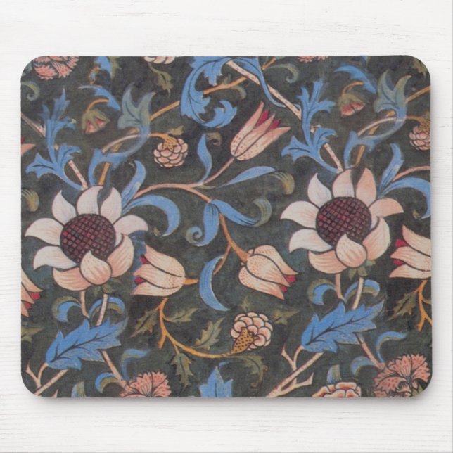 William Morris Evenlode-Muster: Vintage Stimmung Mousepad (Vorne)