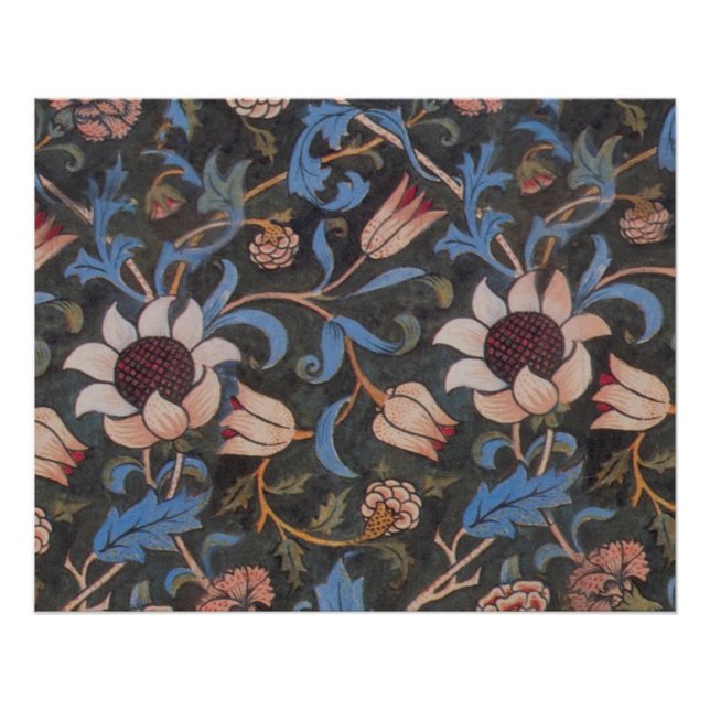William Morris Evenlode-Muster: Vintage Stimmung Poster (Vorderseite)