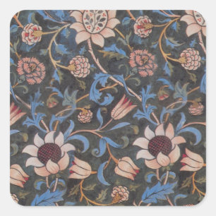 William Morris Evenlode-Muster: Vintage Stimmung Quadratischer Aufkleber