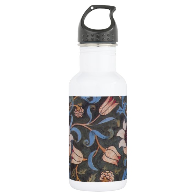 William Morris Evenlode Textile Floral Art Edelstahlflasche (Vorderseite)