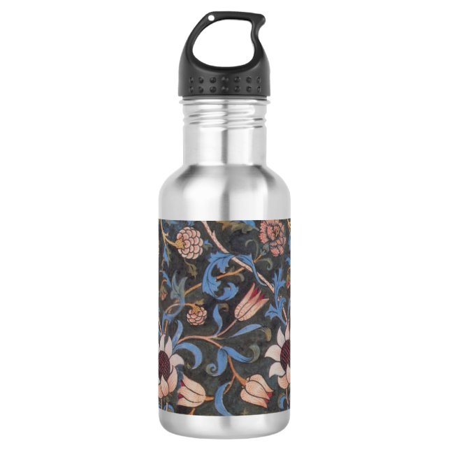 William Morris Evenlode Textile Floral Art Edelstahlflasche (Vorderseite)