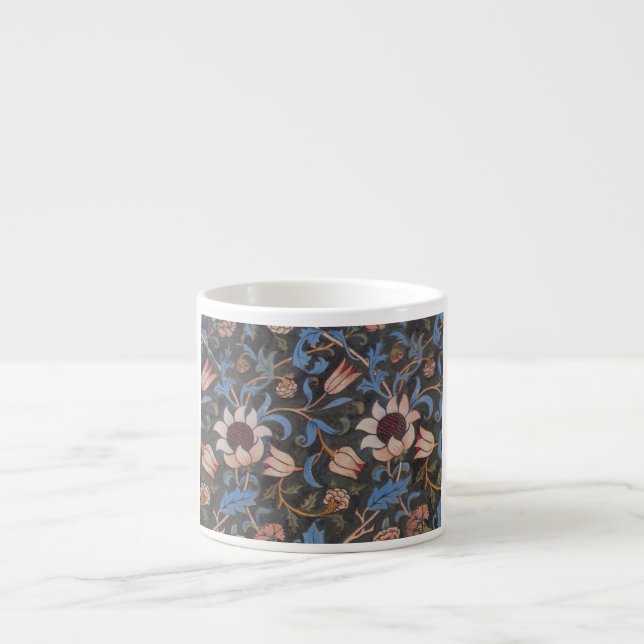 William Morris Evenlode Textile Floral Art Espressotasse (Vorderseite)