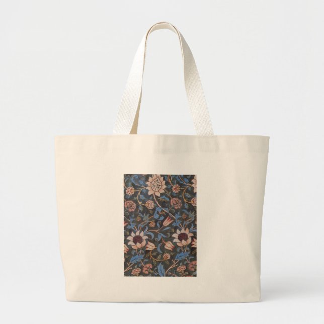 William Morris Evenlode Textile Floral Art Jumbo Stoffbeutel (Vorne)