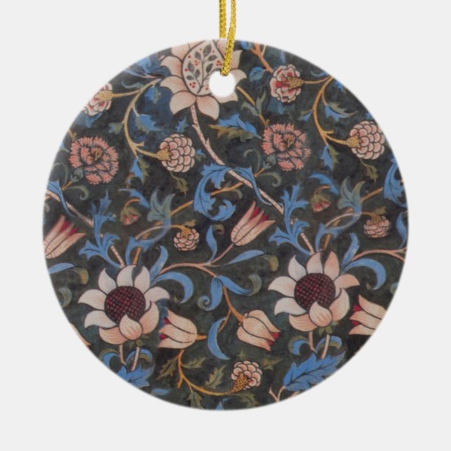 William Morris Evenlode Textile Floral Art Keramikornament (Vorne)