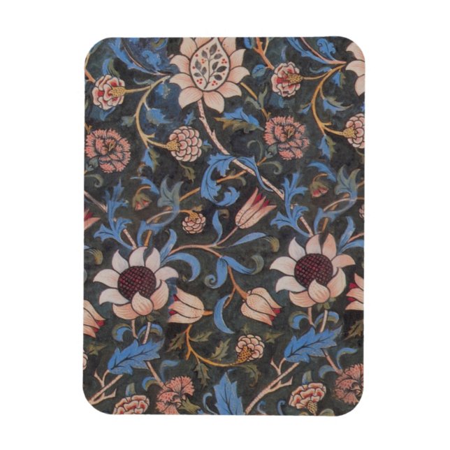 William Morris Evenlode Textile Floral Art Magnet (Vertikal)