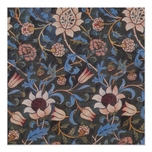 William Morris Evenlode Textile Floral Art Poster (Vorderseite)