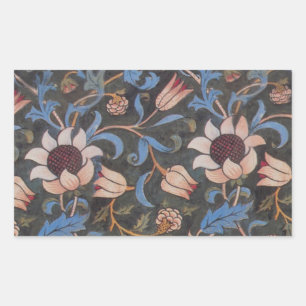 William Morris Evenlode Textile Floral Art Rechteckiger Aufkleber