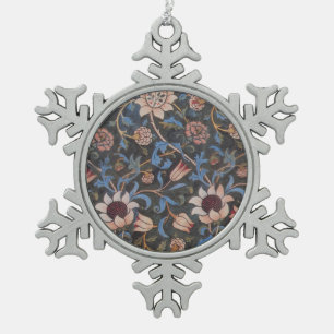 William Morris Evenlode Textile Floral Art Schneeflocken Zinn-Ornament