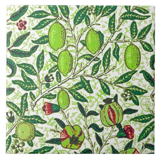 William Morris Exotic Frucht, Limettengrün Fliese (Vorderseite)