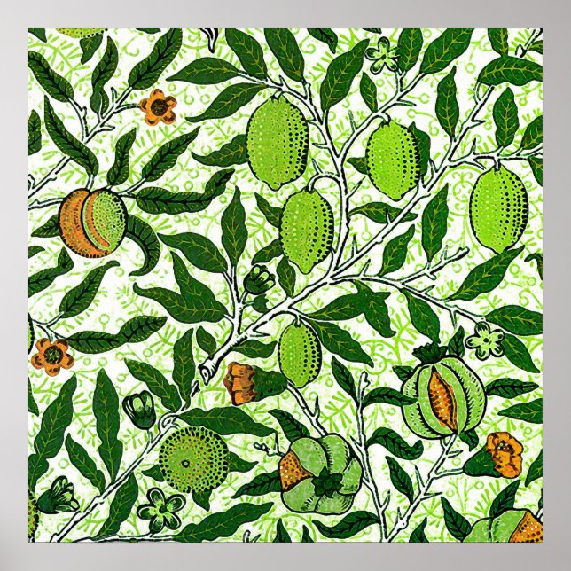 William Morris Exotic Frucht, Limettengrün Poster (Vorne)