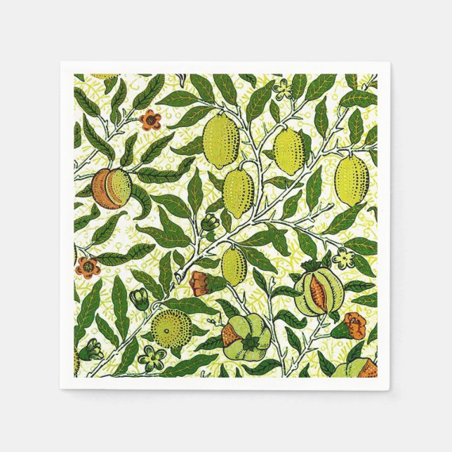 William Morris Exotic Frucht, Zitronengelb Serviette (Vorderseite)