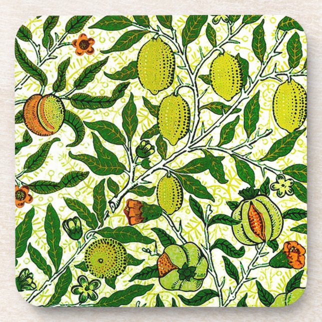 William Morris Exotic Frucht, Zitronengelb Untersetzer (Vorderseite)