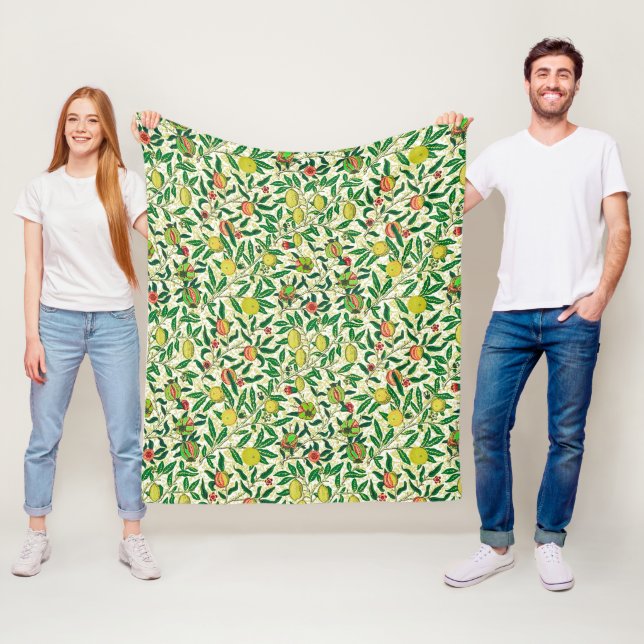 William Morris Exotische Früchte, Zitronengelb Fleecedecke (Beispiel)