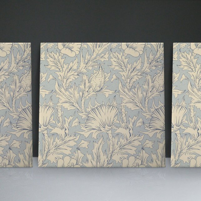 William Morris Faint Blue Art Nouveau Floral Fliese (Von Creator hochgeladen)