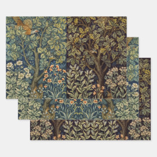 William Morris Fasan Vogel Baum Blume Waldland Geschenkpapier Set