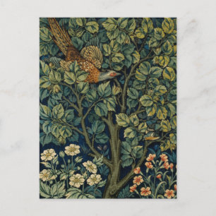 William Morris Fasan Vogel Baum Wald Postkarte