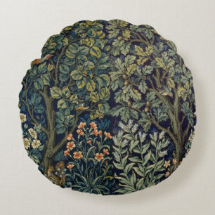 William Morris Fasan Vogel Baum Wald Rundes Kissen