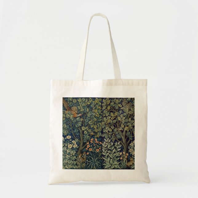 William Morris Fasan Vogel Baum Wald Tragetasche (Vorne)