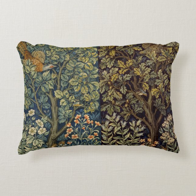 William Morris Fasan Waldvogel Baum Dekokissen (Vorderseite)